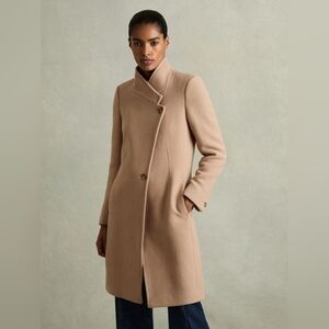 Reiss Wool Longline Double Breasted Coat